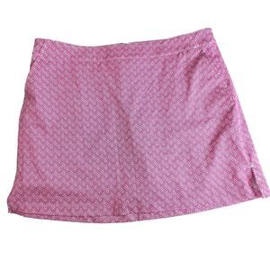 Lady Hagen Womens Pink White Geometric Stretch Golf‎ Mini Skort 16